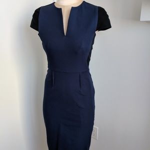 Black and navy Roland Mouret cocktail dress
